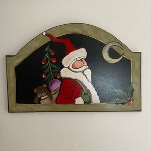 Wooden Santa Wall Hanging